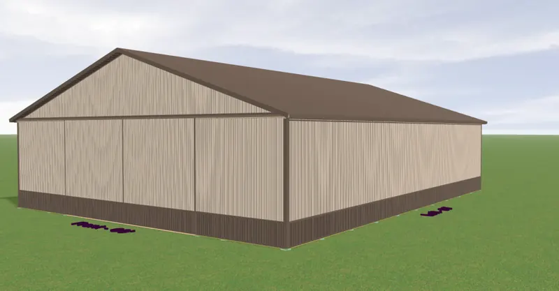 3D preview of a gable metal building