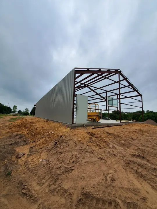 Frame and wall panels going up