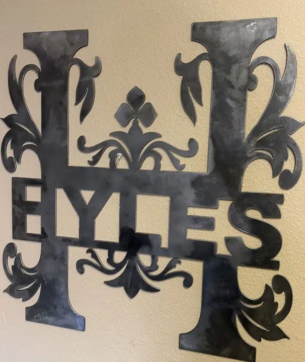 Custom family name monogram sign