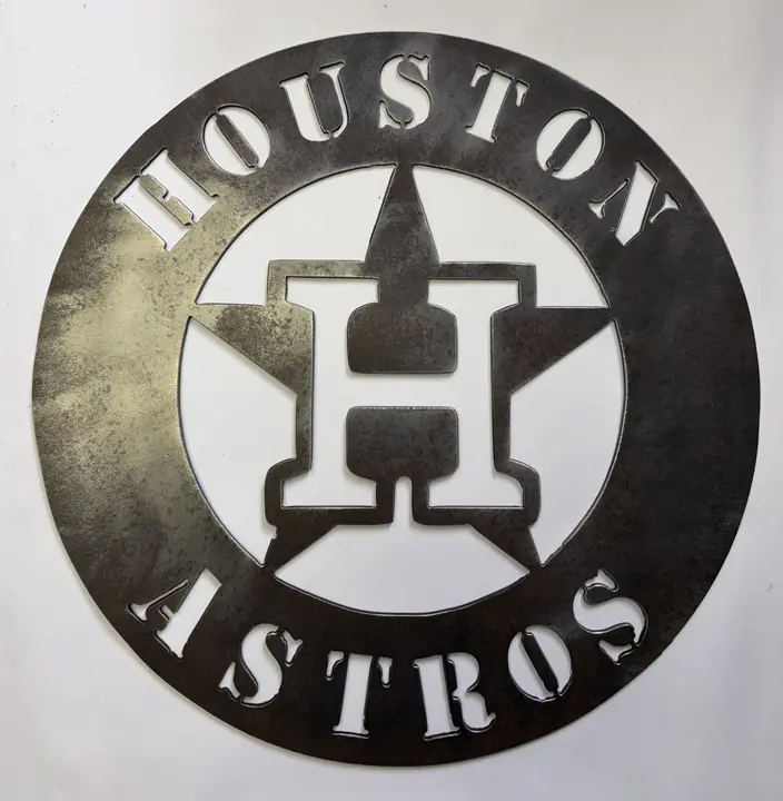 Houston Astros plasma-cut steel sign