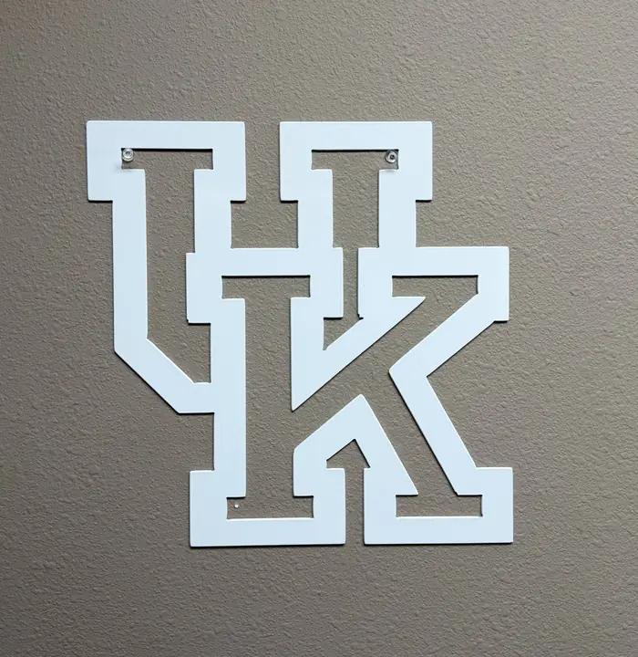 Kentucky "UK" sign, white powder coat