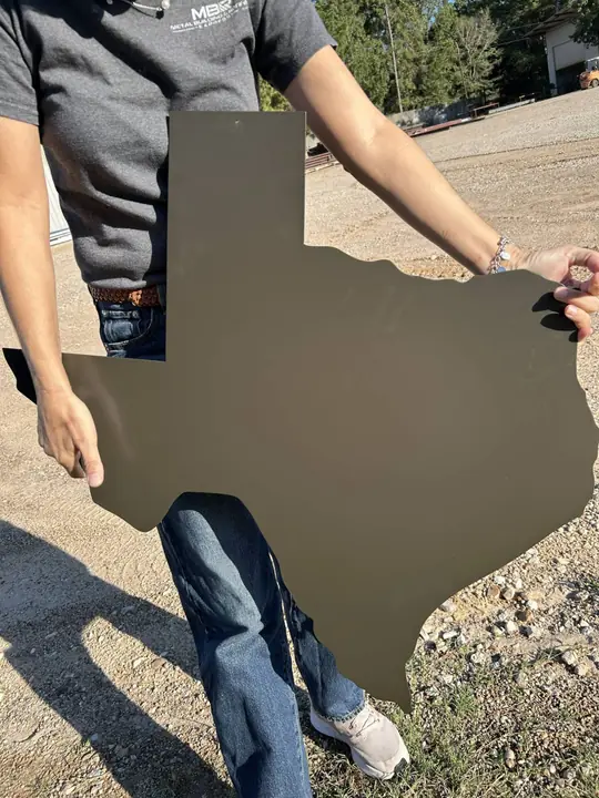 Large Texas silhouette cut from steel