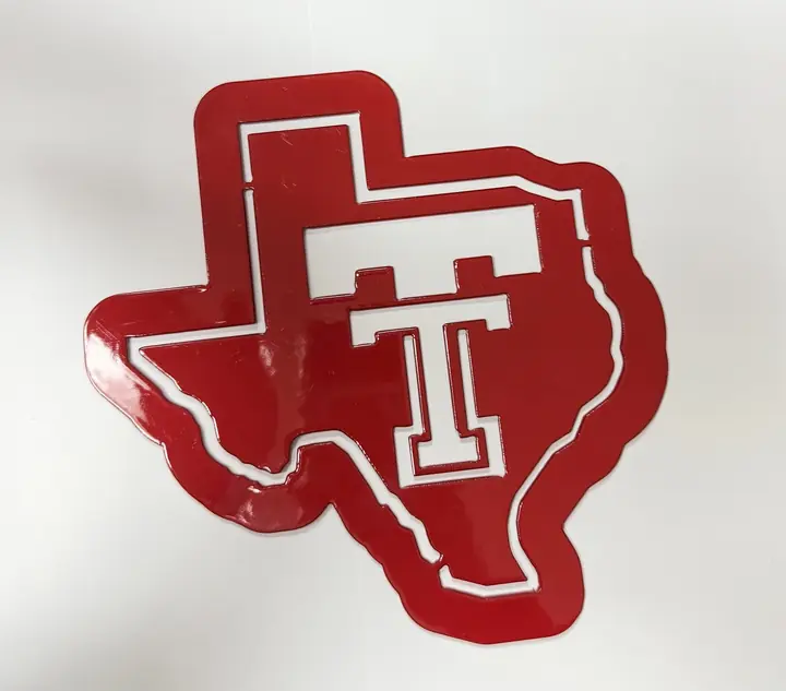 Texas Tech Double T Texas sign, red powder coat