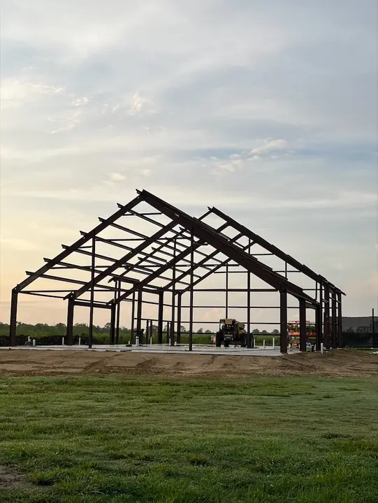 Steel frame going up