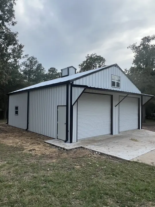 White shop with dark trim